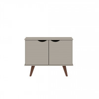 Manhattan Comfort 19PMC6 Hampton 33.07 Accent Cabinet with 2 Shelves Solid Wood Legs in Off White